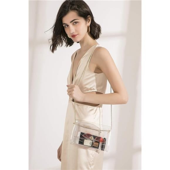 Clear Purse Gift for Women Clear CrossbodyBag Cute for Sports Concert Prom Party - Picture 6 of 6